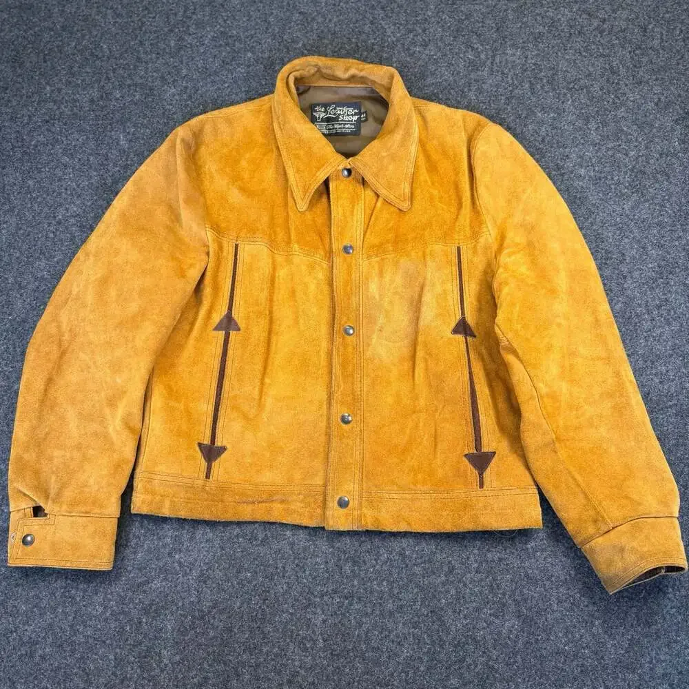 Vintage 1970s Sears The Leather Shop Suede Western Trucker Jacket